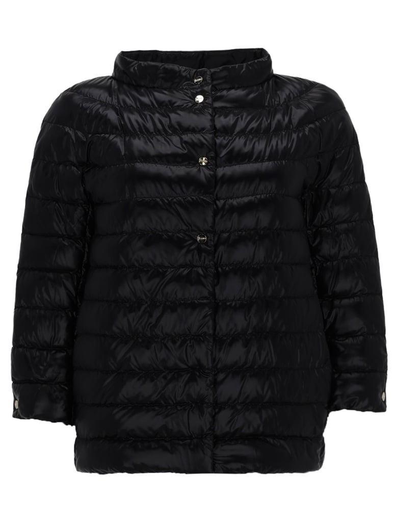cropped padded down jacket black by Selfnex