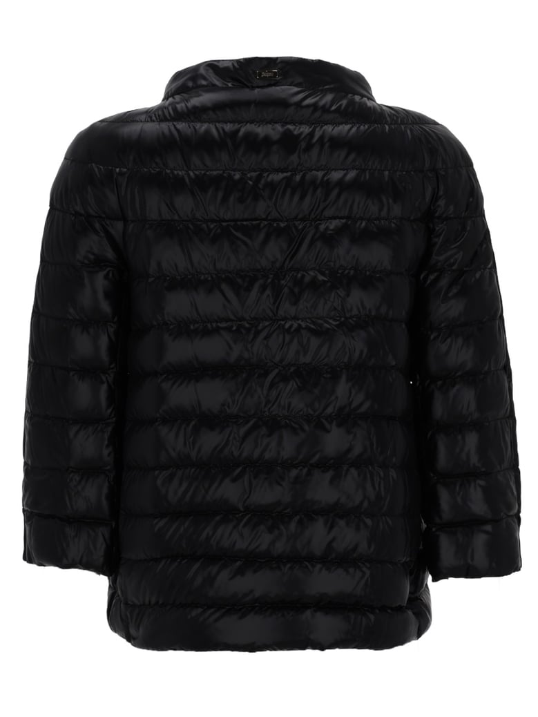cropped padded down jacket black by Selfnex