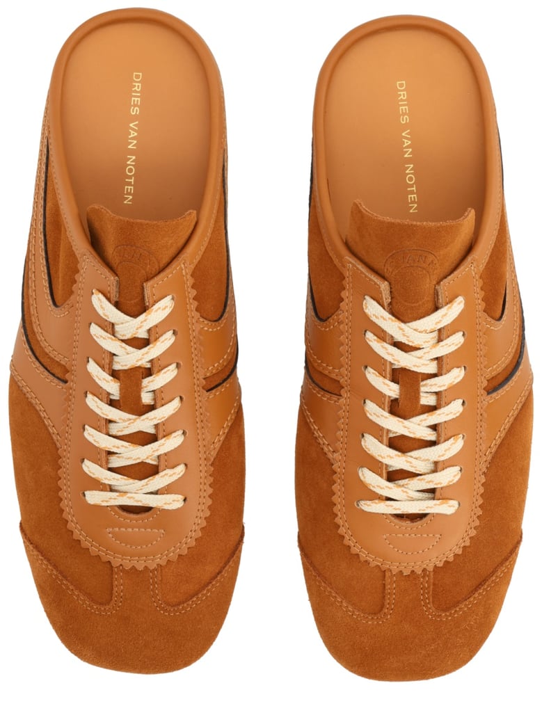 sneaker mule suede brown by Selfnex