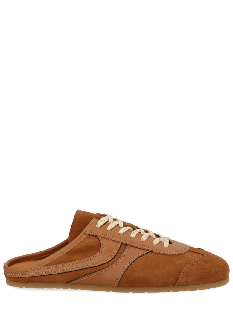 sneaker mule suede brown by Selfnex