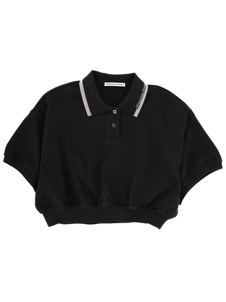 cotton polo in black by Selfnex