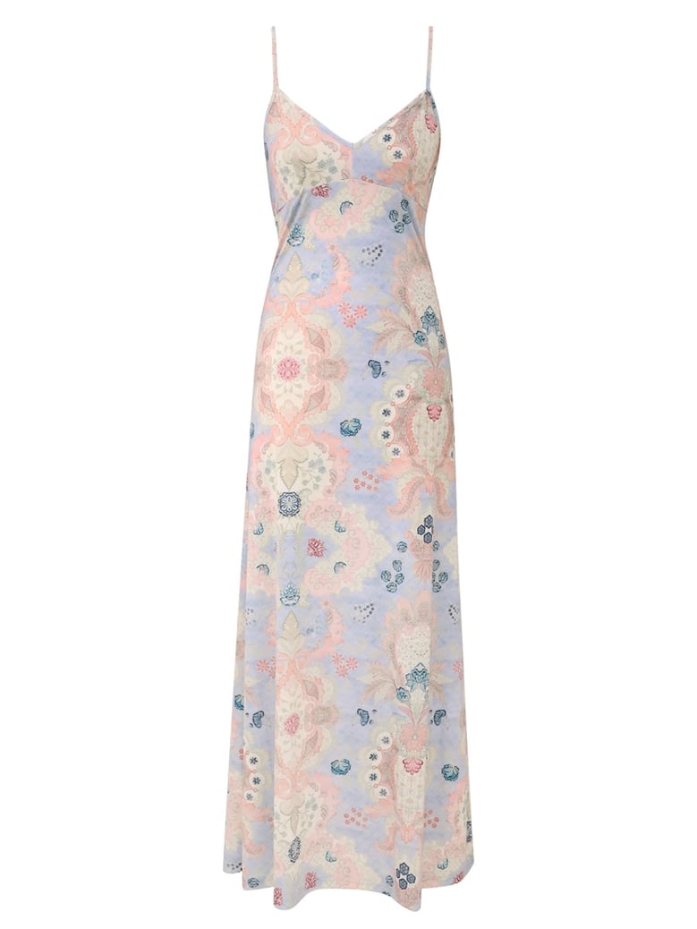 multicolour long dress with petticoat by Selfnex