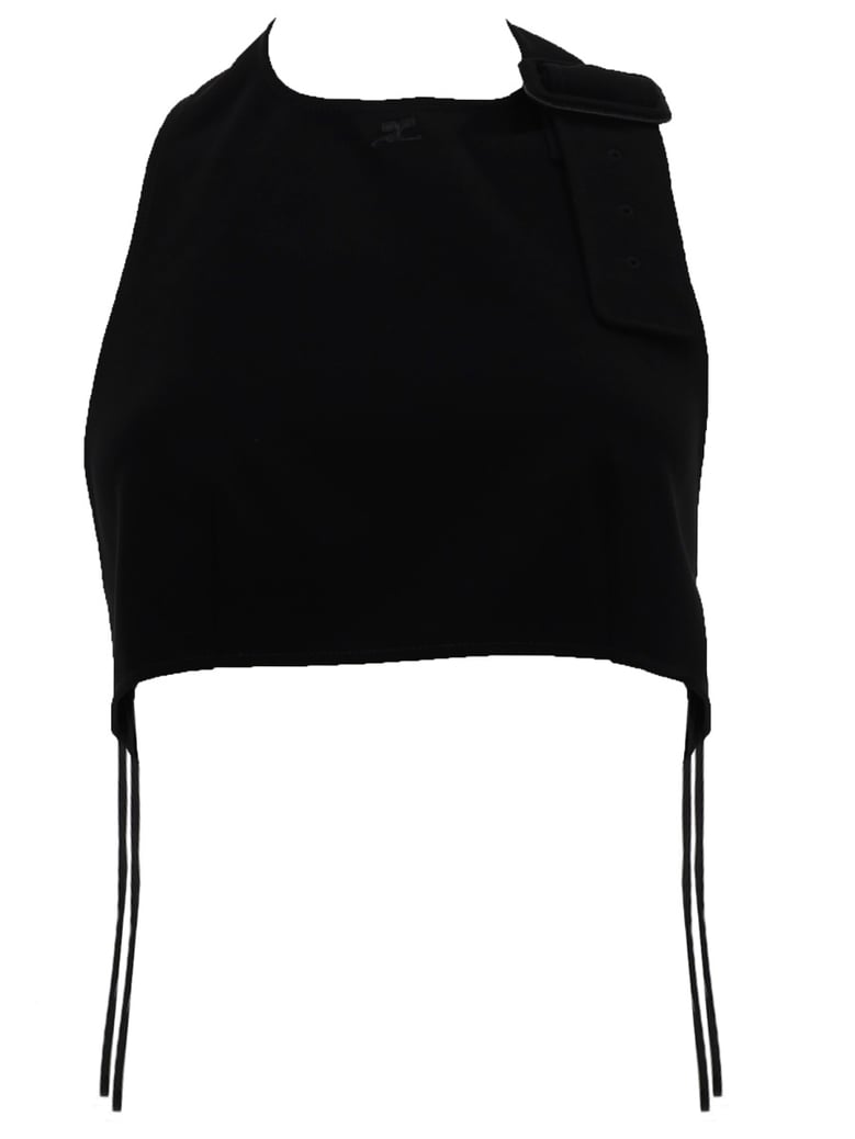 cropped top open back black by Selfnex