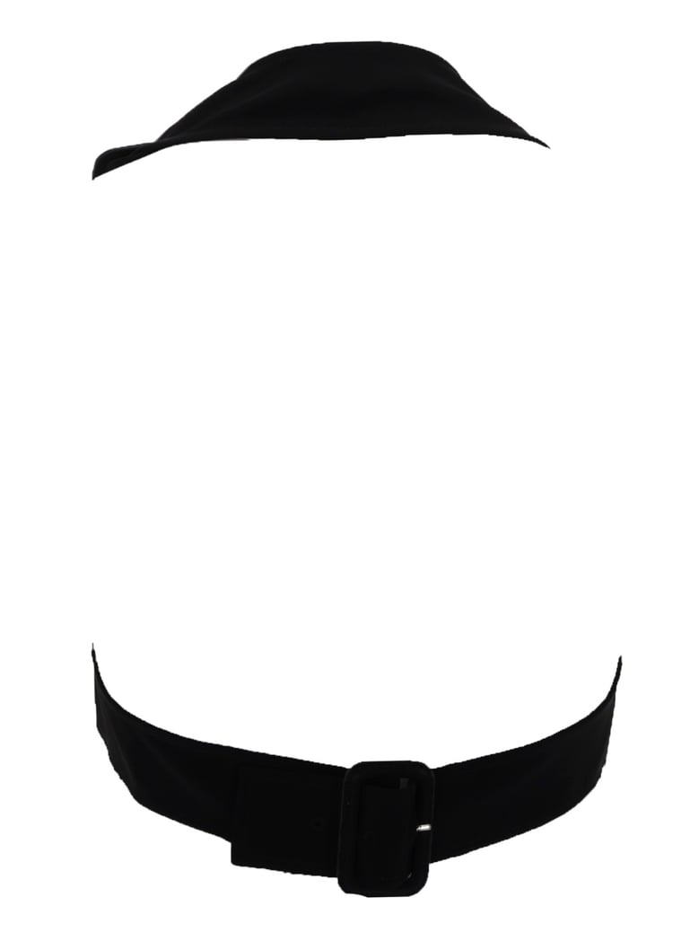cropped top open back black by Selfnex