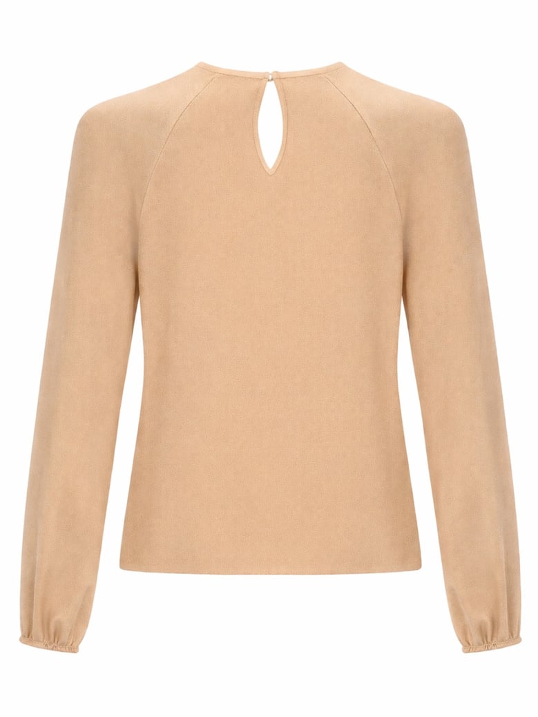 viscose blend top in beige by Selfnex