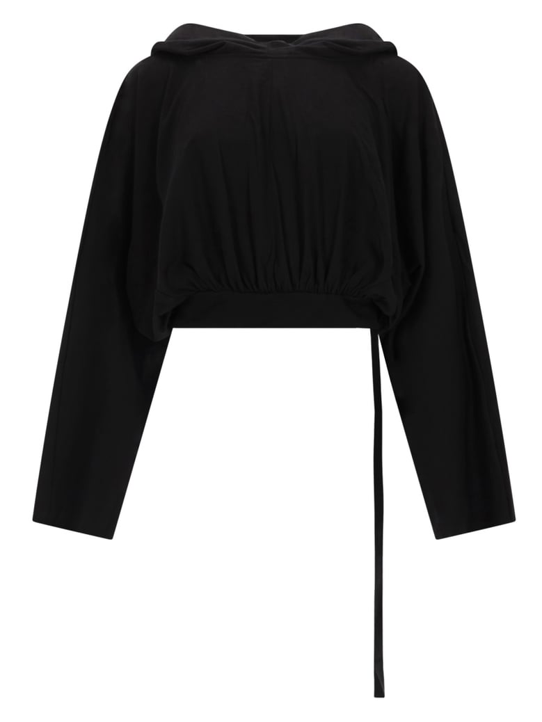 cropped hooded t-shirt black by Selfnex
