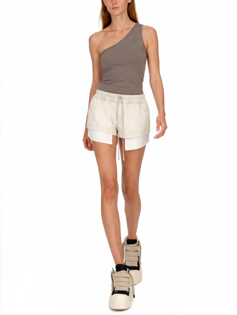 denim shorts white by Selfnex