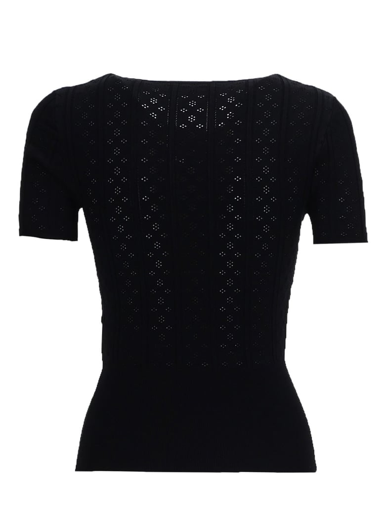 t-shirt pointelle black by Selfnex