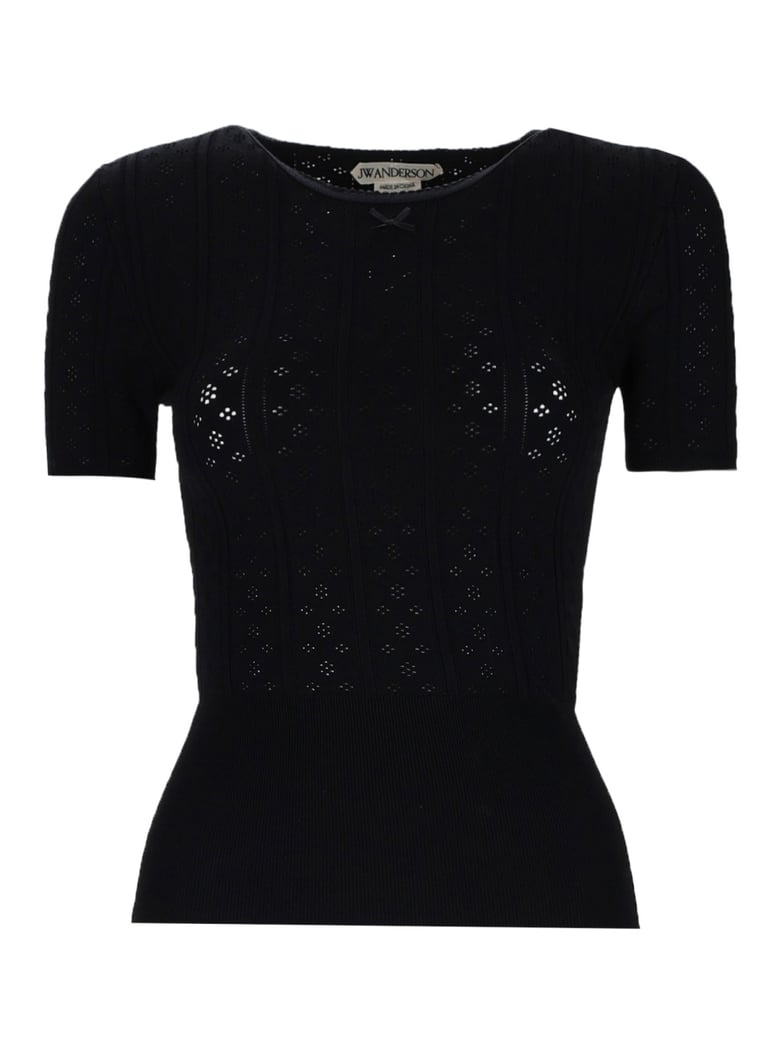 t-shirt pointelle black by Selfnex