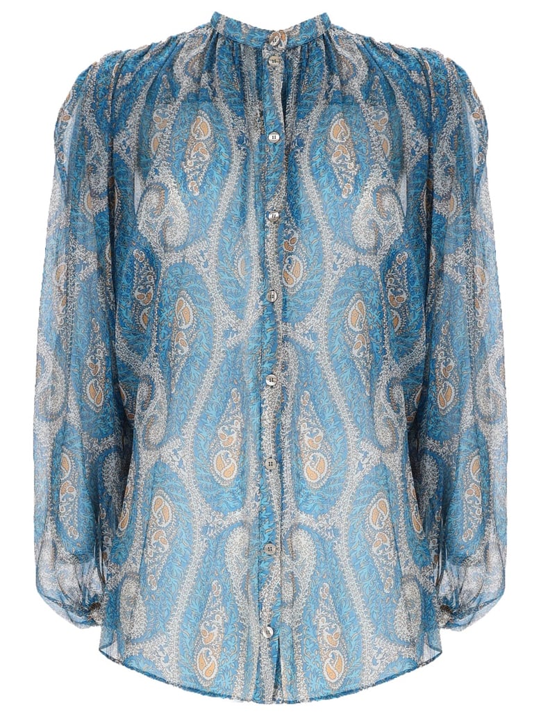 silk shirt in blue by Selfnex