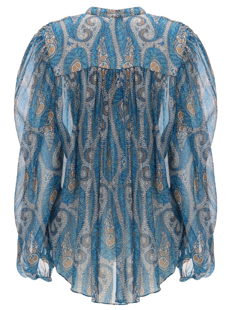 silk shirt in blue by Selfnex