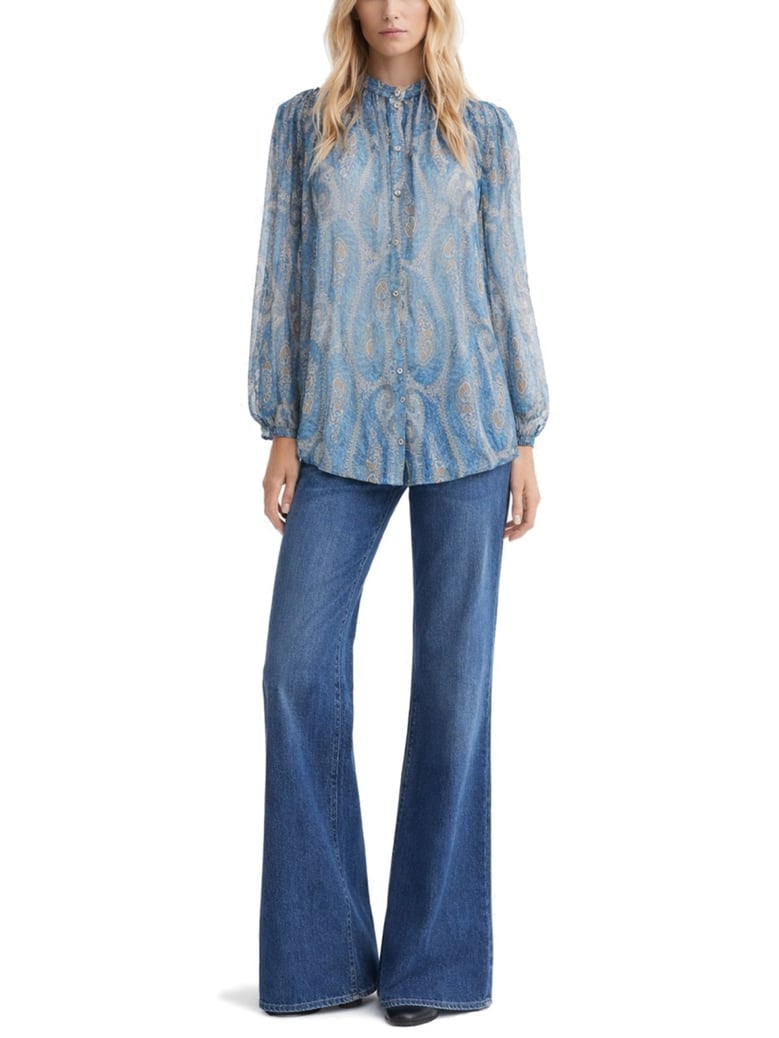silk shirt in blue by Selfnex