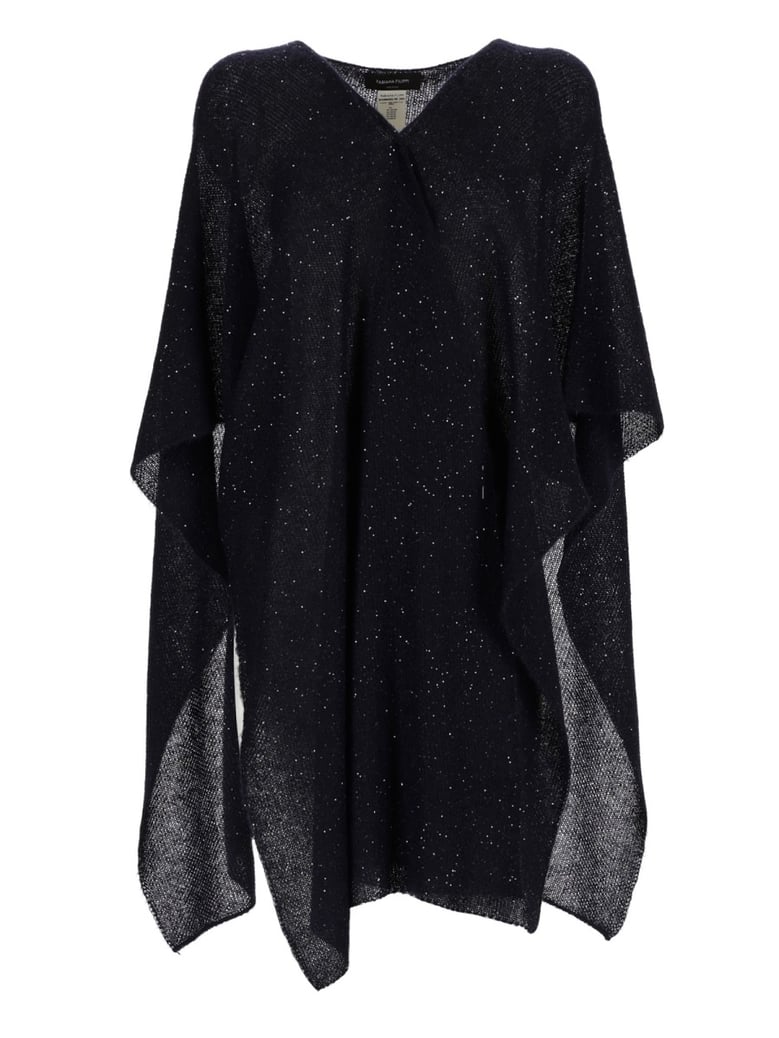 sequined cape in blue by Selfnex
