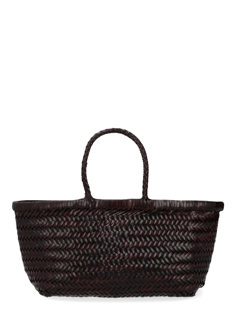 leather handbag triple jump dark brown by Selfnex