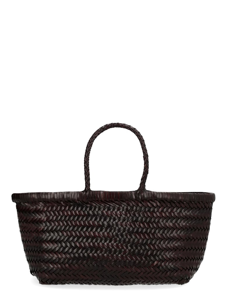 leather handbag triple jump dark brown by Selfnex