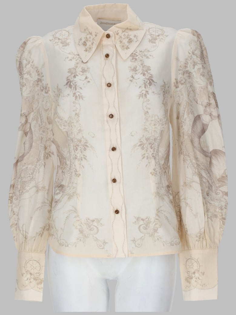 printed shirt beige by Selfnex