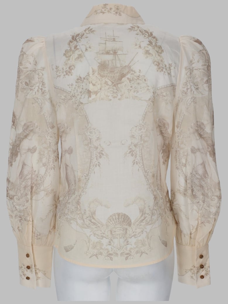 printed shirt beige by Selfnex
