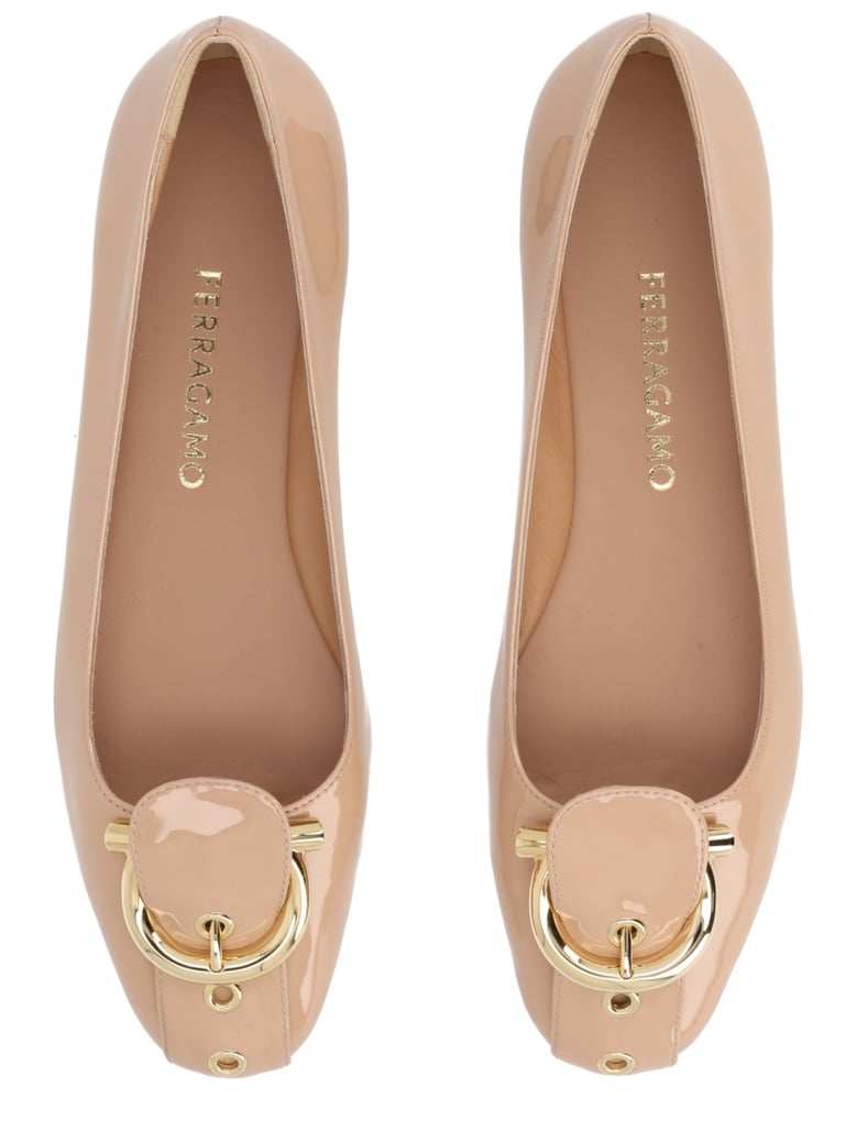 ballerina gancini calf leather beige by Selfnex