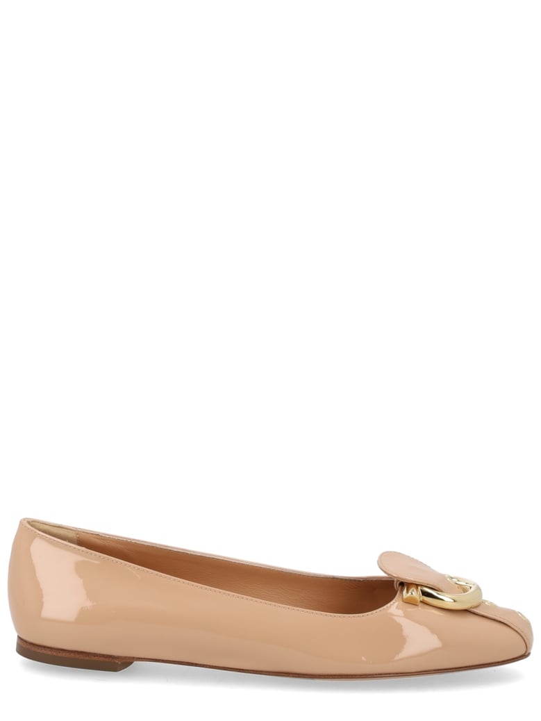 ballerina gancini calf leather beige by Selfnex