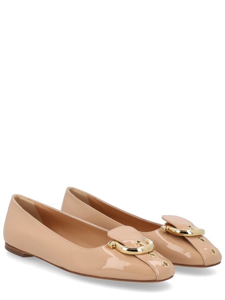 ballerina gancini calf leather beige by Selfnex