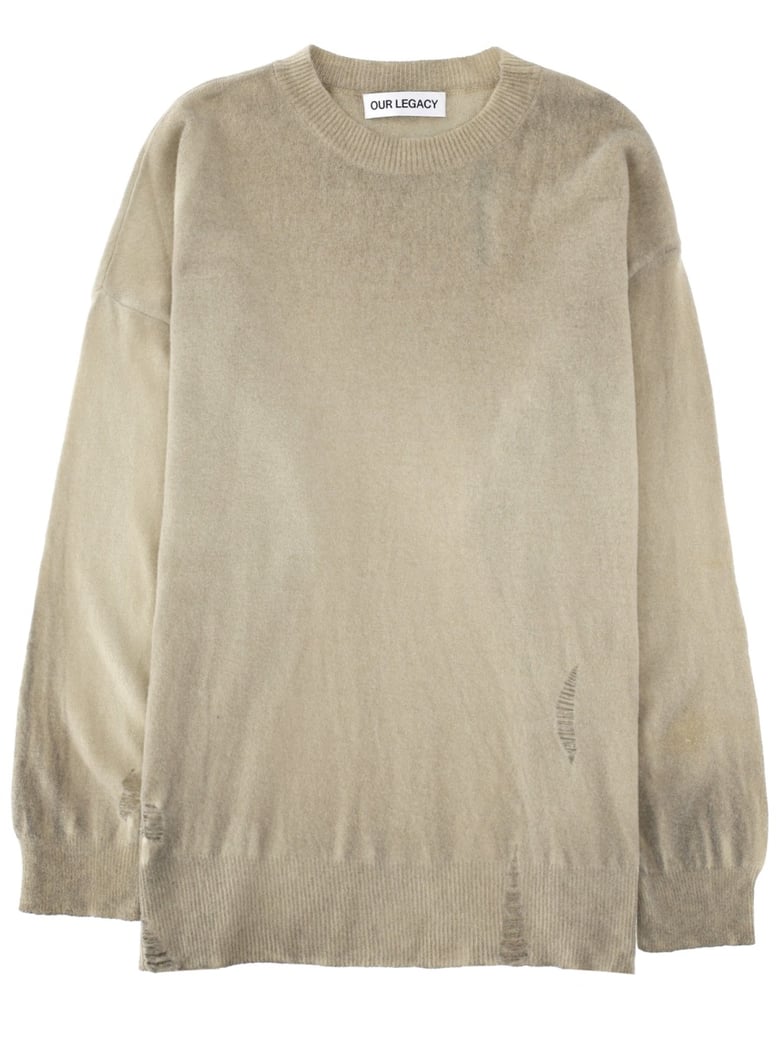 knit jumper slant knit beige by Selfnex
