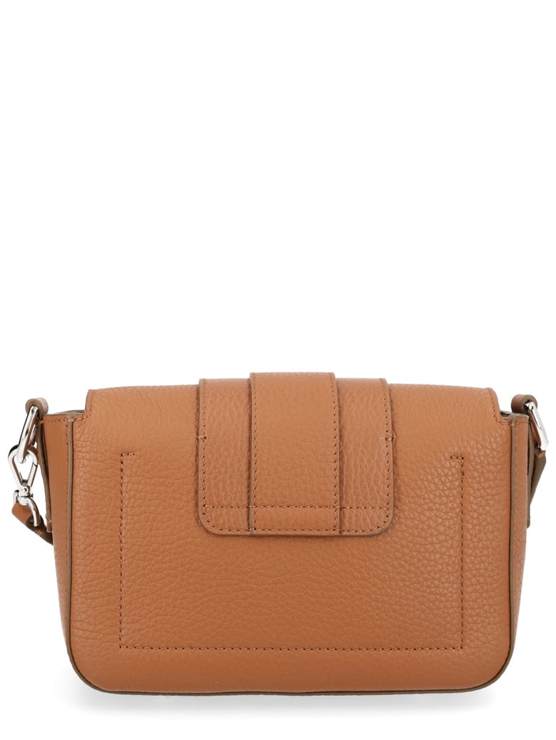 brown calf leather flap bag by Selfnex