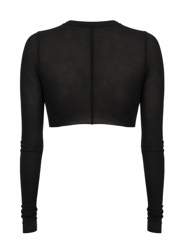 long-sleeved top in black by Selfnex