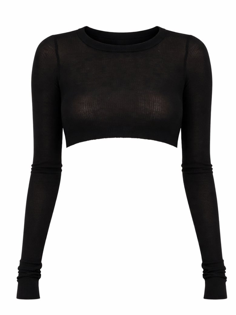 long-sleeved top in black by Selfnex