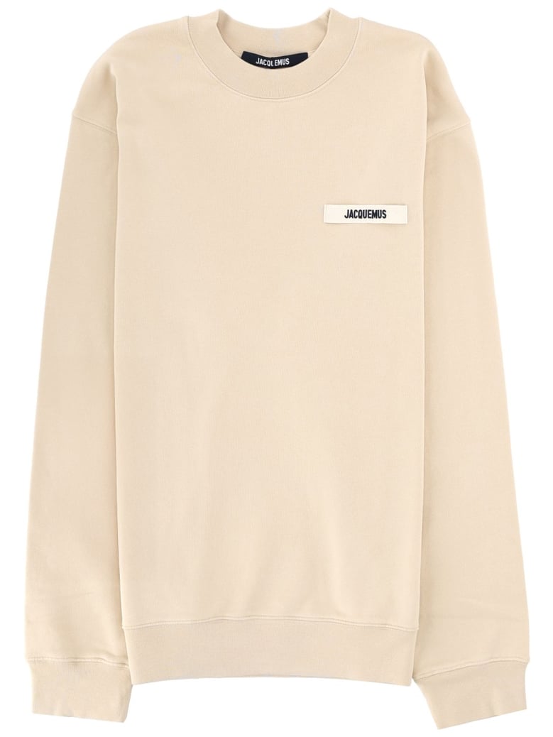 sweatshirt grosgrain logo beige by Selfnex