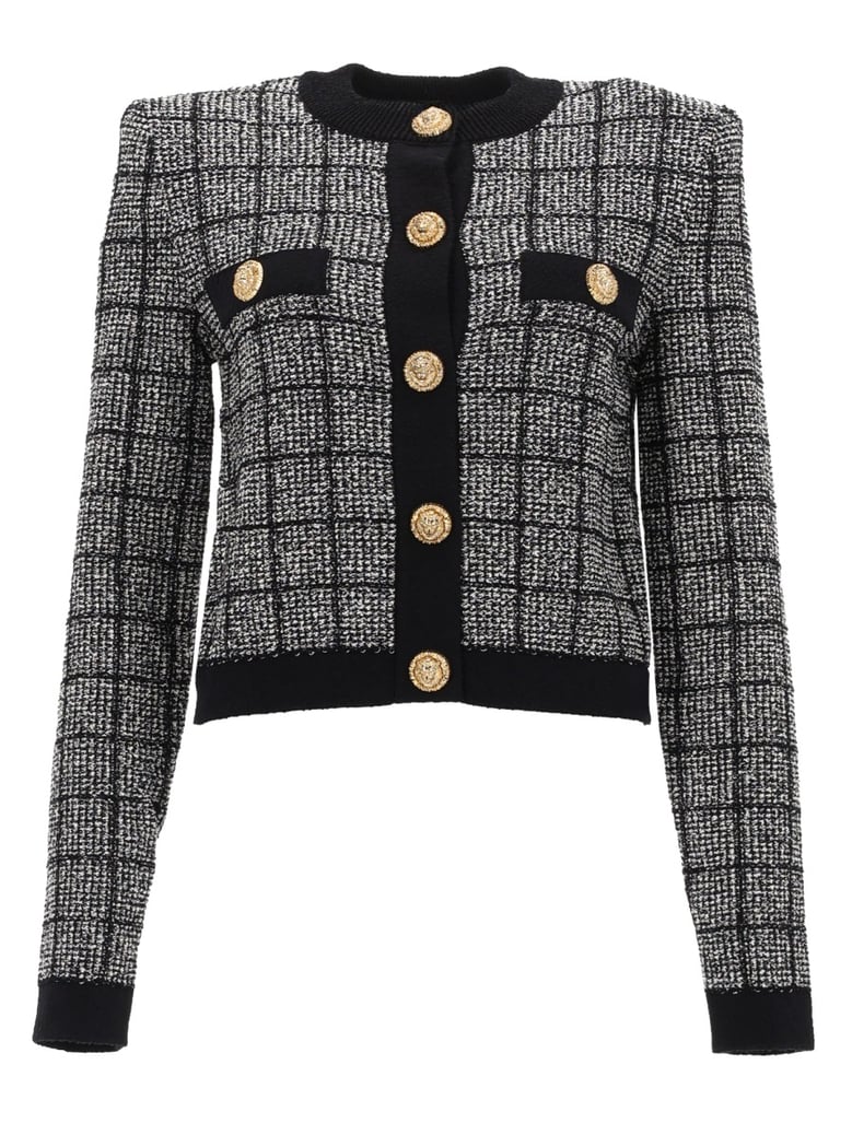 cardigan with jewel buttons black by Selfnex
