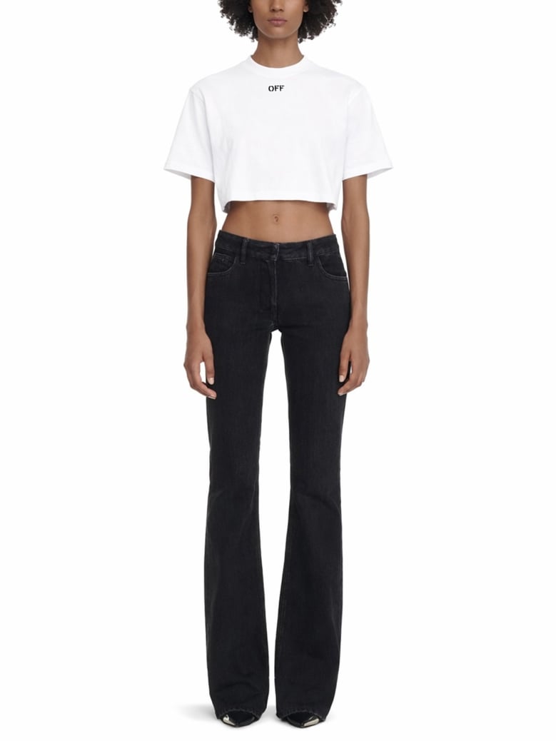 cropped t-shirt with logo by Selfnex