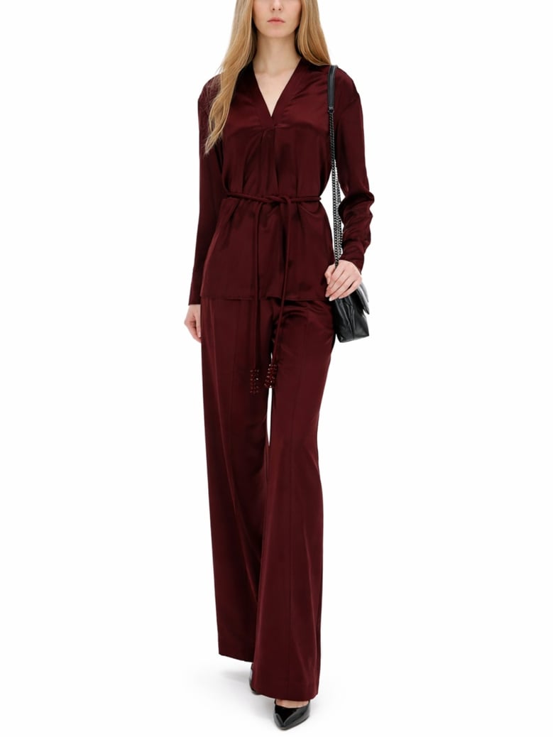 top with belt in bordeaux by Selfnex