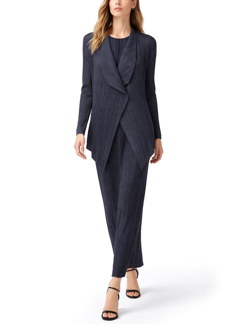pleated cardigan blue by Selfnex