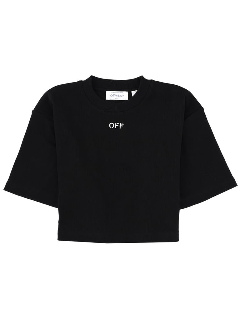 cropped t-shirt with logo by Selfnex