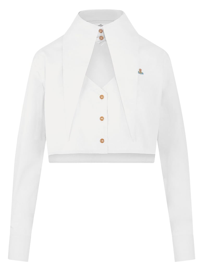 shirt cut off heart white by Selfnex