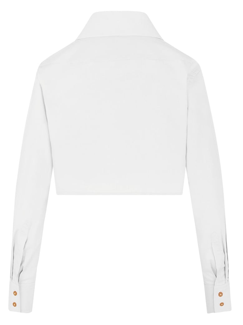 shirt cut off heart white by Selfnex