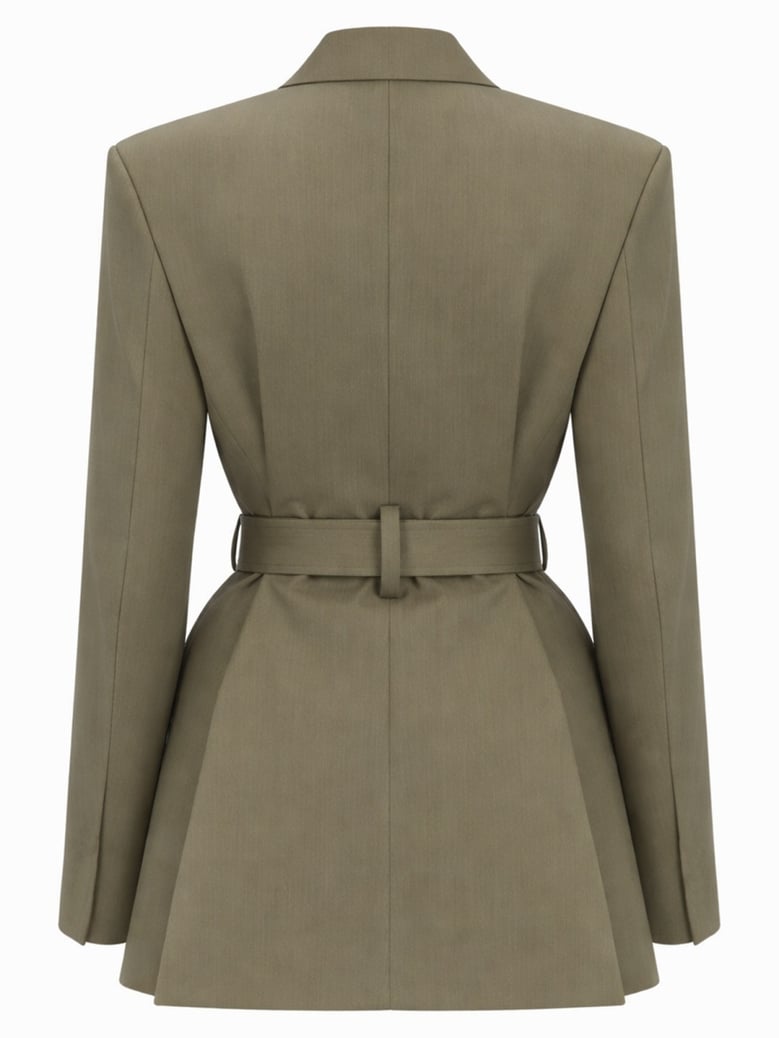 tailored blazer with belt by Selfnex