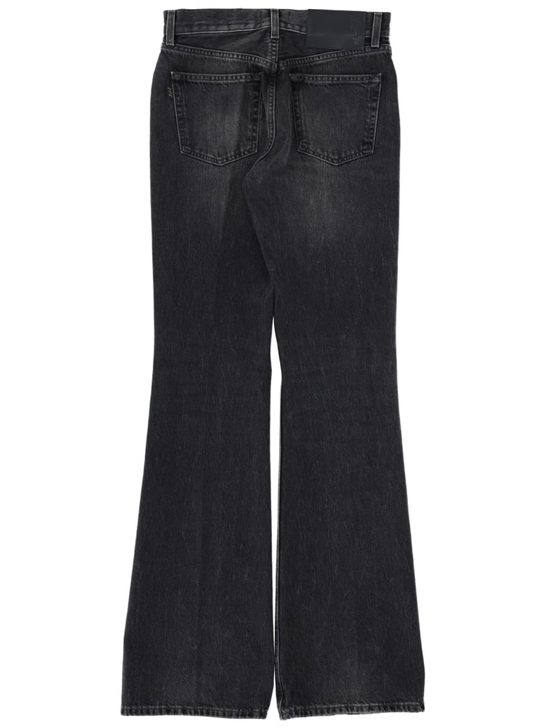 flare fit black jeans by Selfnex