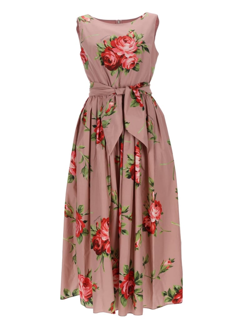 rose bouquet print midi dress by Selfnex