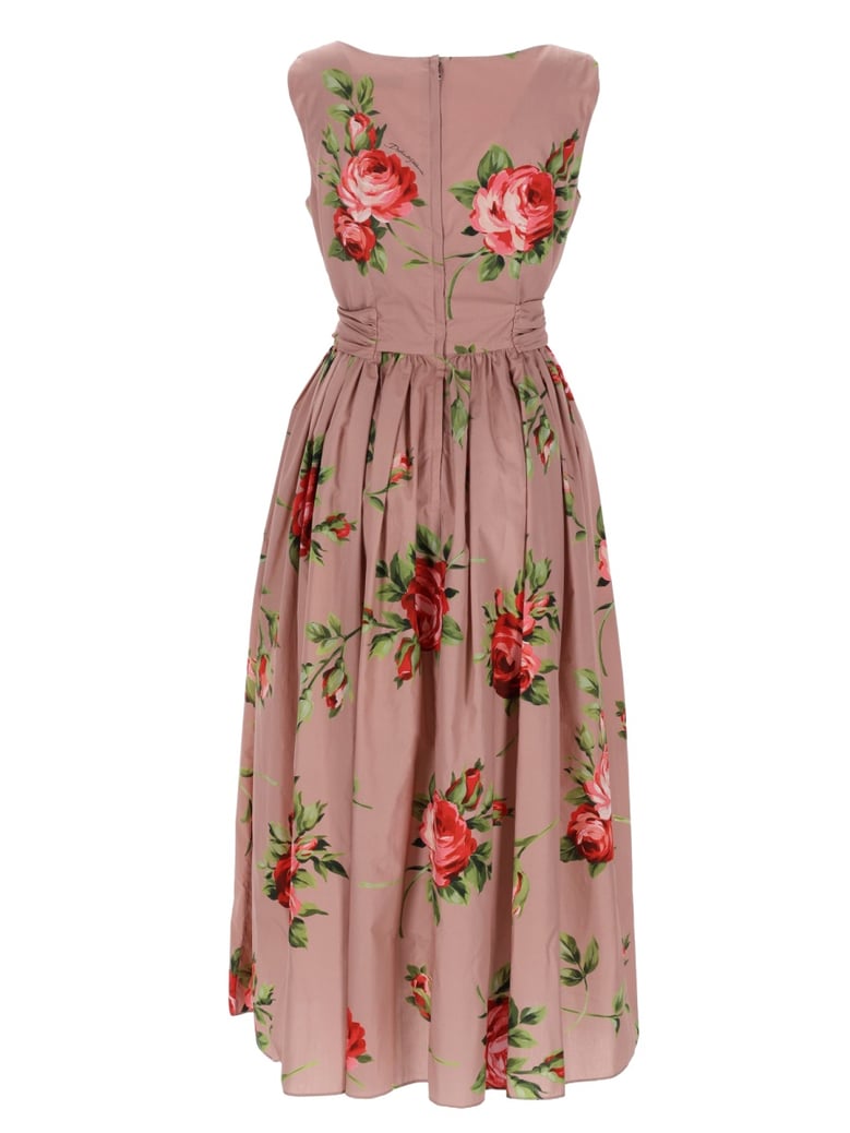 rose bouquet print midi dress by Selfnex