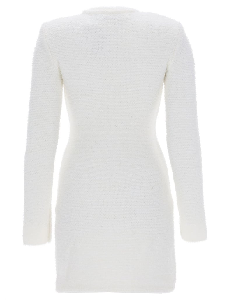 mini dress with jewel buttons white by Selfnex