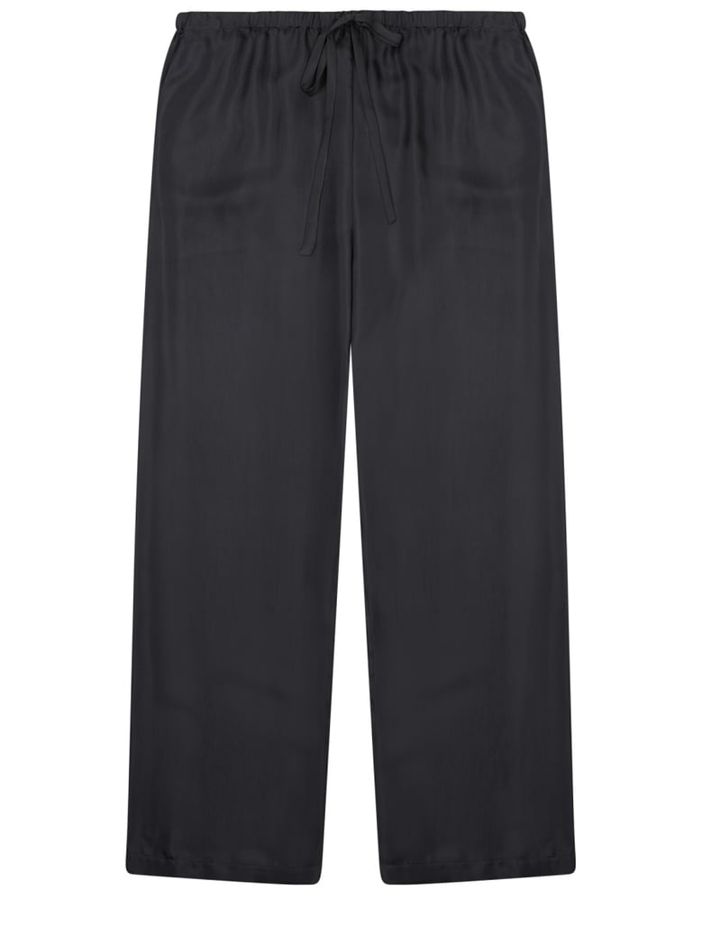 wide-leg silk trousers charcoal by Selfnex