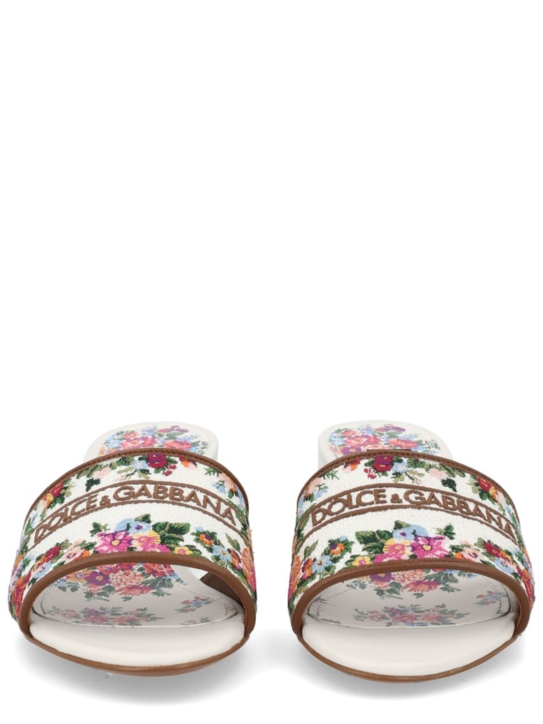 embroidered white sandals by Selfnex