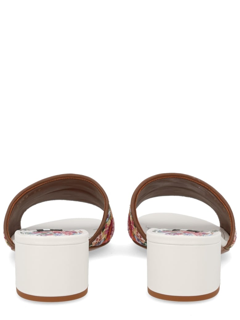 embroidered white sandals by Selfnex