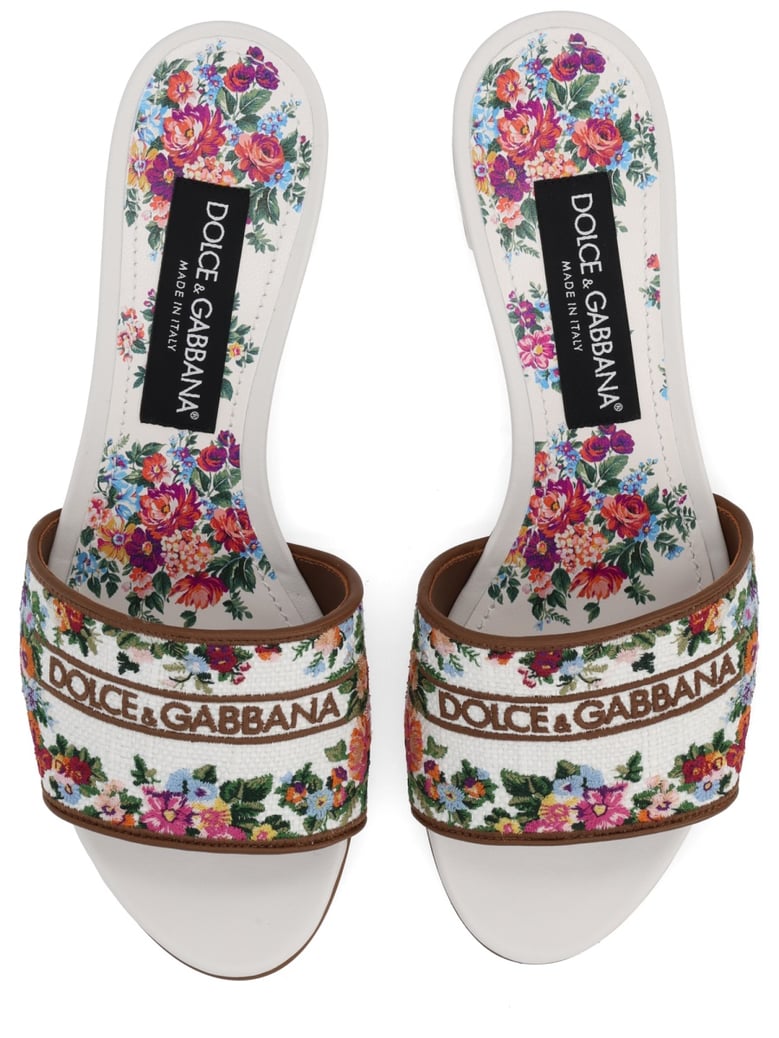 embroidered white sandals by Selfnex