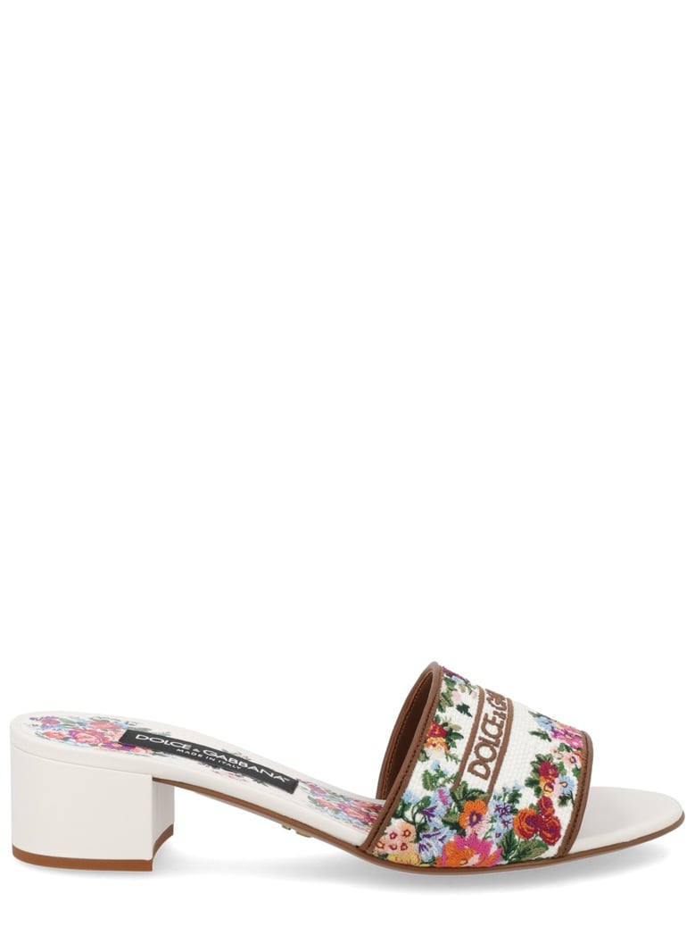 embroidered white sandals by Selfnex