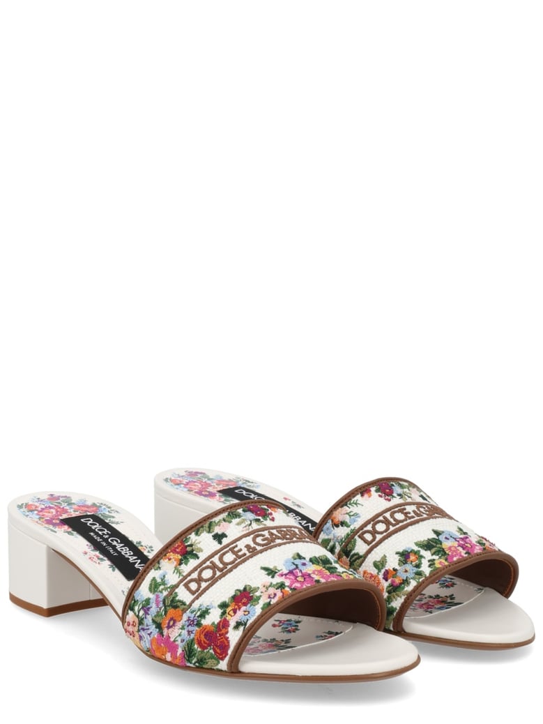 embroidered white sandals by Selfnex