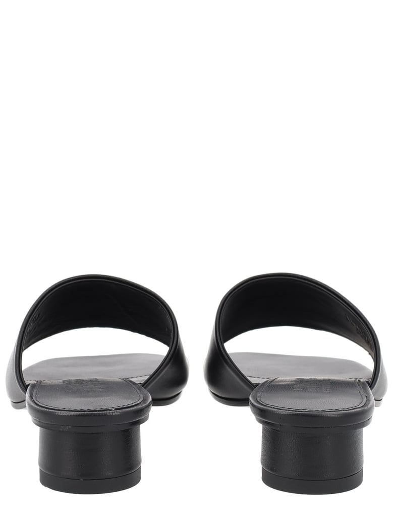 leather logo sandal by Selfnex