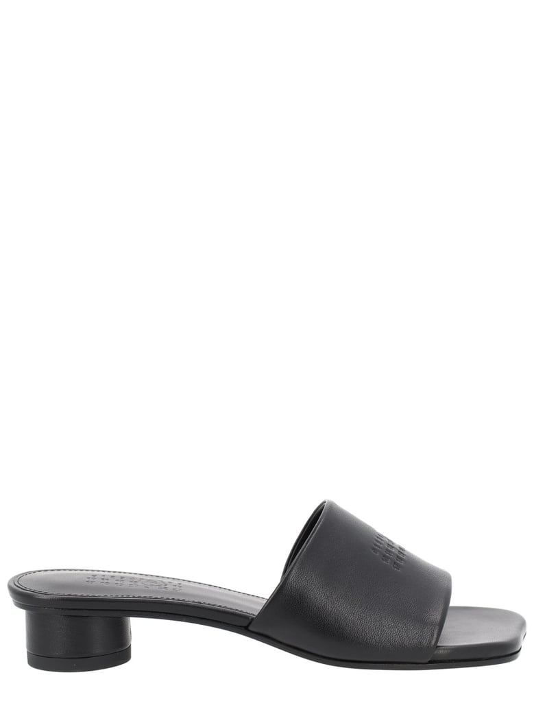 leather logo sandal by Selfnex