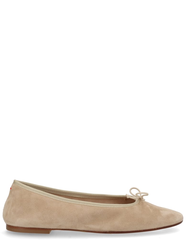 dancer dolphin in beige kid suede by Selfnex